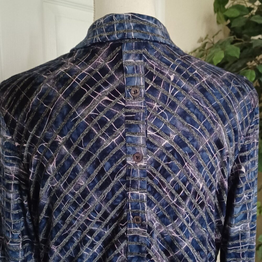 Euc Boho Chic Button-Down Abstract Print Tunic To… - image 5